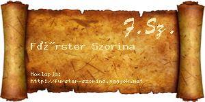 Fürster Szorina névjegykártya